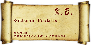 Kutterer Beatrix névjegykártya