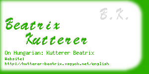 beatrix kutterer business card